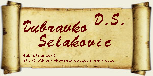 Dubravko Selaković vizit kartica